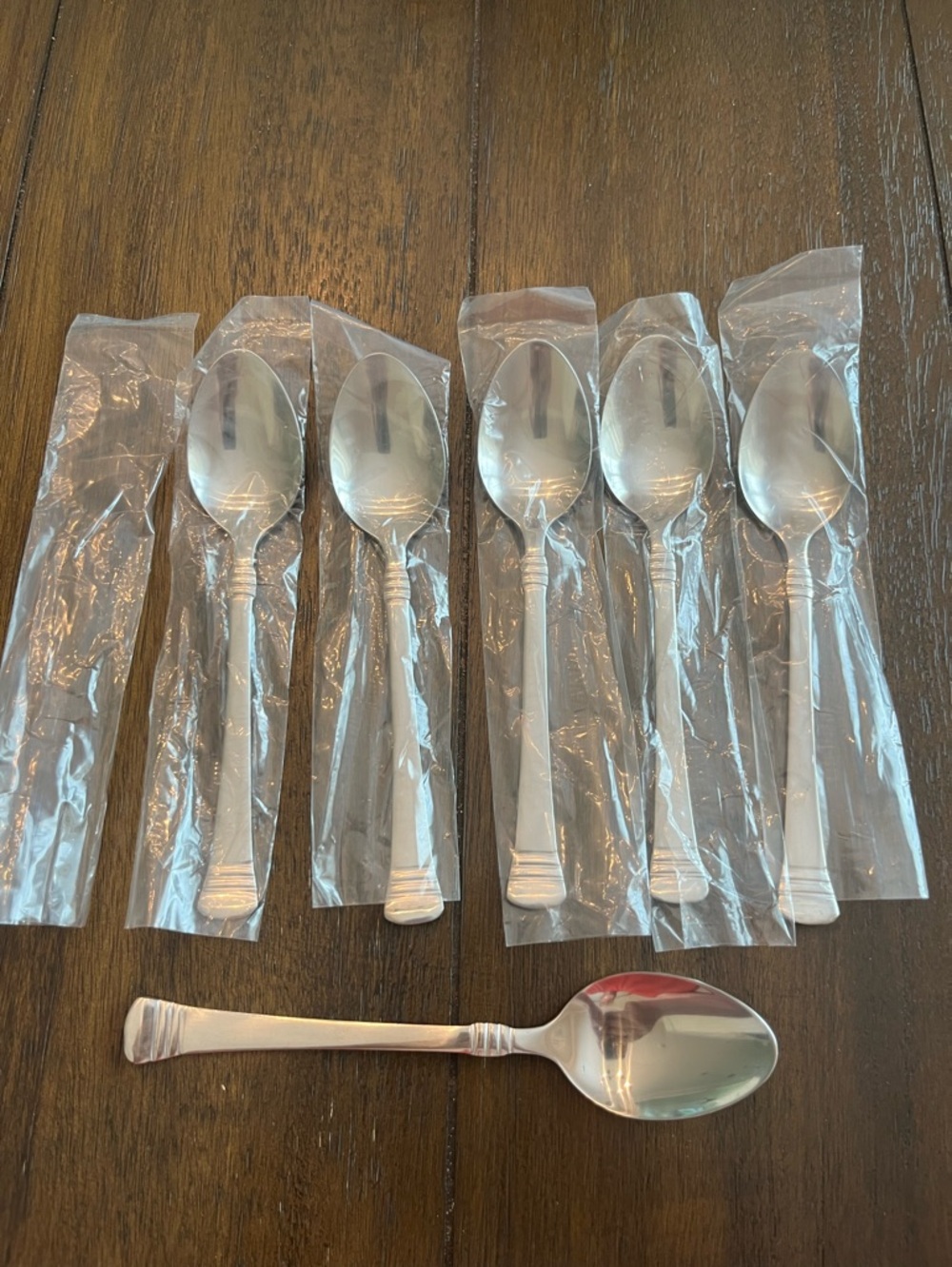 Cambridge Flatware: (6) “Codie” Glossy Stainless Teaspoons: NEW
